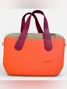 Justo Orange and Burgundy Tote